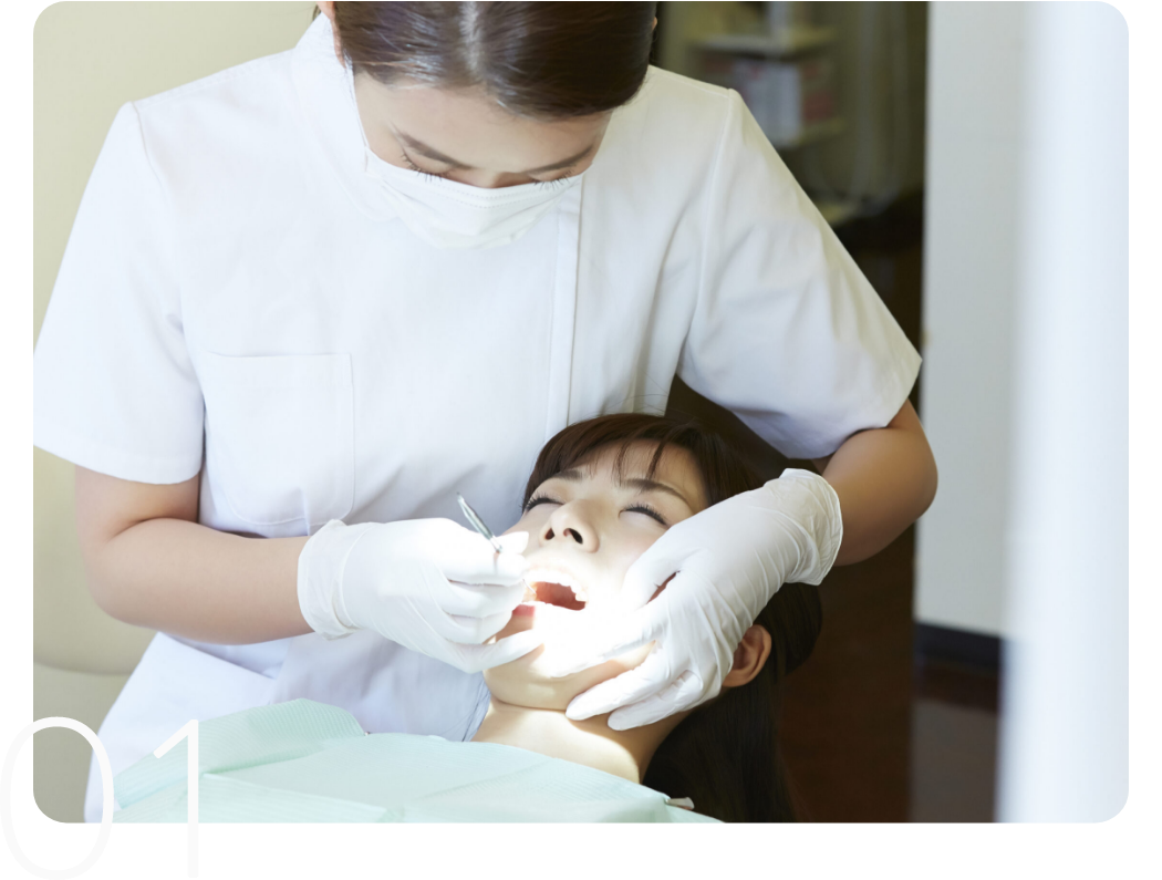 特徴1 なるべく"痛くない治療" 治療中写真